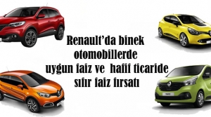 Renault’da binek otomobillerde uygun faiz ve  hafif ticaride sıfır faiz fırsatı